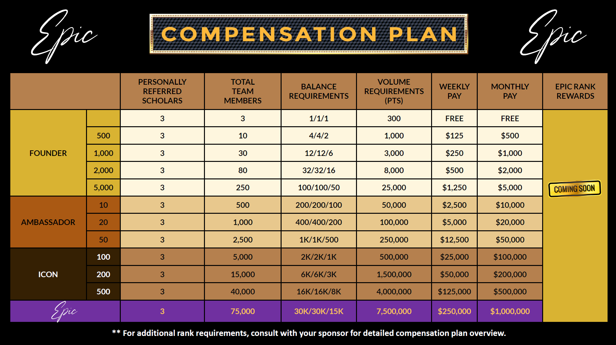 Epic Comp Plan